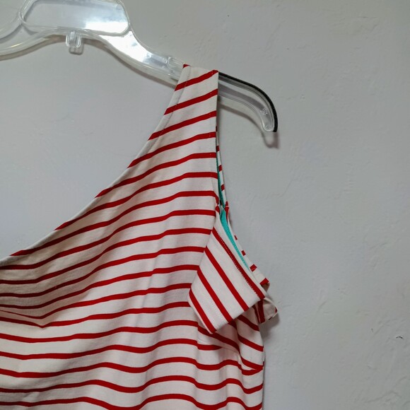 Maeve Marketa NWT Anthropologie one shoulder red striped dress sz M - Picture 11 of 13